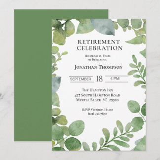 Foliage  Retirement Party Celebration   Invitation