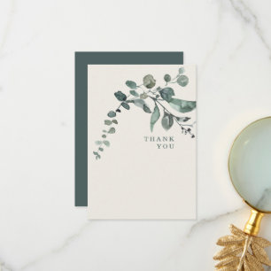 Foliage Teal & Cream Wedding Thank You