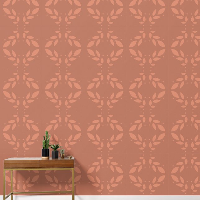 Foliage Terracotta Pattern Wallpaper (Hallway)