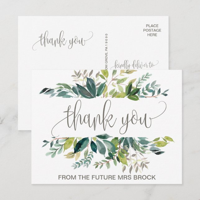 Foliage Thank You Postcard (Front/Back)