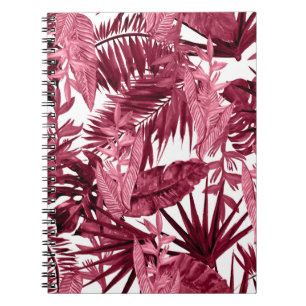 Foliage Watercolor Purple, Floral Seamless. Notebook