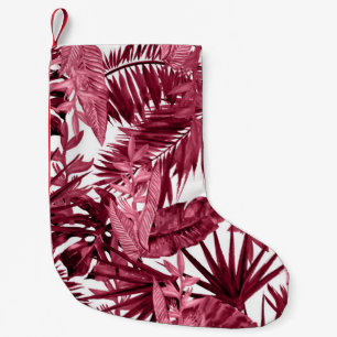 Foliage Watercolor Purple, Floral Seamless. Small Christmas Stocking