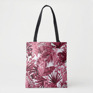 Foliage Watercolor Purple, Floral Seamless. Tote Bag