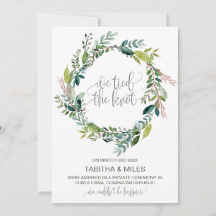 Foliage Wreath Elopement Announcement