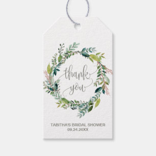 Foliage Wreath Thank You Favour Gift Tags
