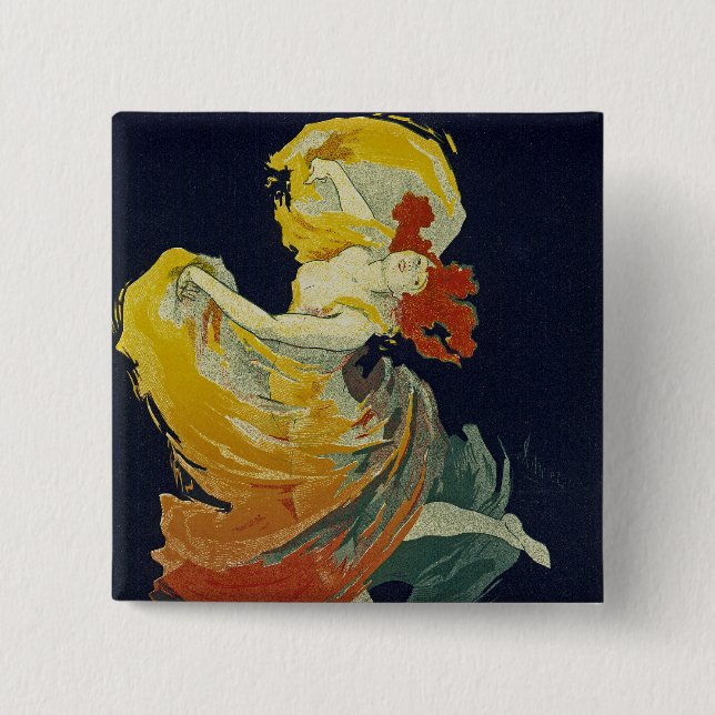 Folies Berger ~ La Loie Fuller 15 Cm Square Badge (Front)