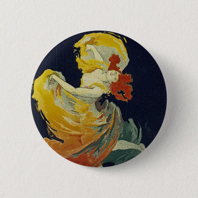 Folies Berger ~ La Loie Fuller 6 Cm Round Badge (Front)