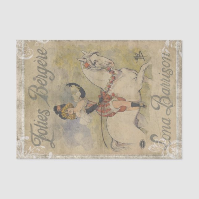 Folies Bergere French Horse Woman Tissue Paper (Front)
