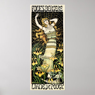 FOLIES BERGERE Liane De Pougy France Cabaret Dance Poster