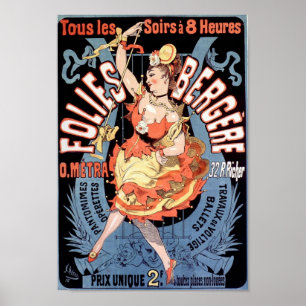 Folies Bergere Vintage French Advertising Poster