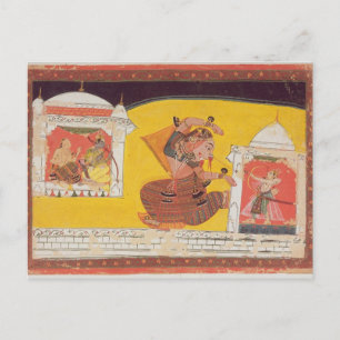 Folio 27 Laksmama cuts the nose of Surpanakha, fro Postcard