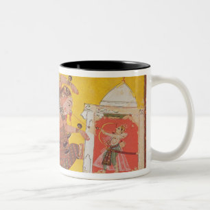 Folio 27 Laksmama cuts the nose of Surpanakha, fro Two-Tone Coffee Mug
