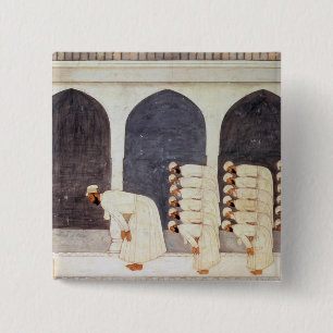 Folio.38a A Mogul prince in a mosque leading Frida 15 Cm Square Badge