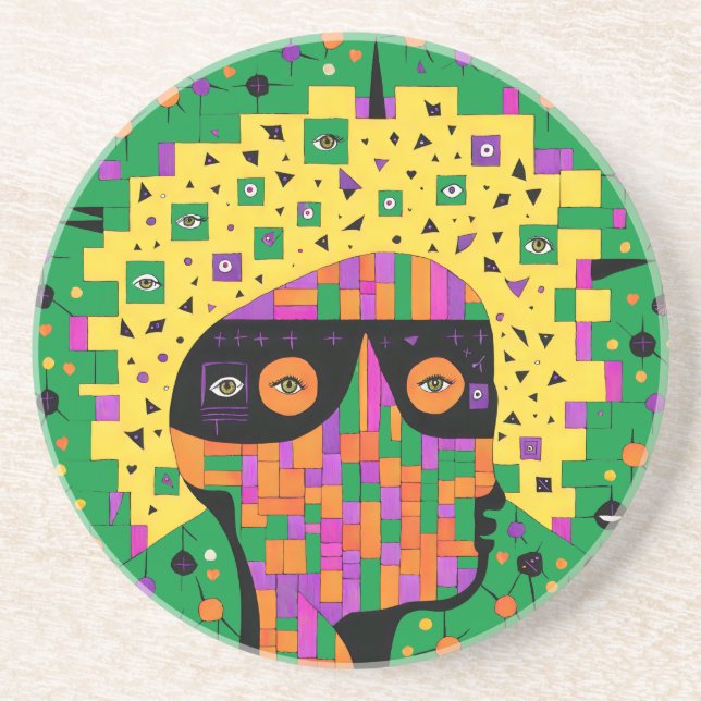 Folk 001 Nancy Coaster (Front)