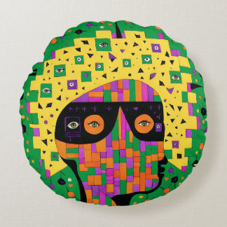 Folk 001 Nancy Round Cushion