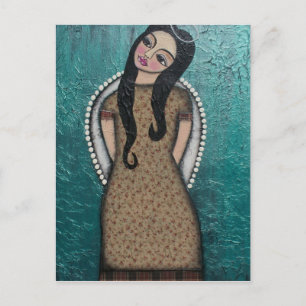 FOLK ART Angel BY LORI EVERETT postcard