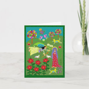 Folk Art  Angel Gabriel and the Virgin Mary Card