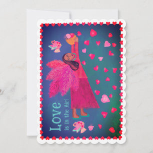 Folk Art Angel Valentine Holiday Card