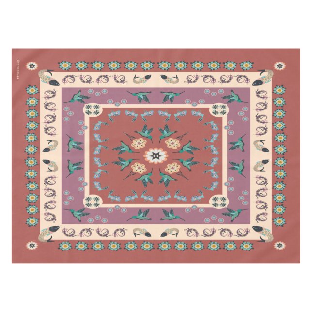Folk Art animals Southwest tablecloth (Front (Horizontal))