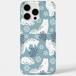 Folk Art Arctic Fox in the Snow with Holly iPhone 16 Pro Max Case