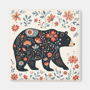 Folk Art Bear Magnet
