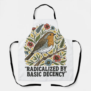 Folk Art Bird Illustration for Social Justice Apron