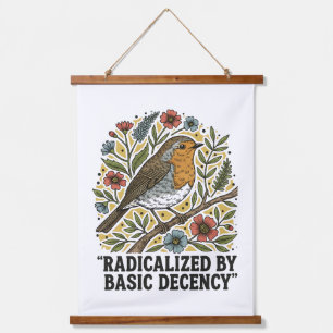 Folk Art Bird Illustration for Social Justice  Hanging Tapestry