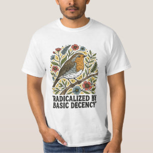 Folk Art Bird Illustration for Social Justice T-Shirt