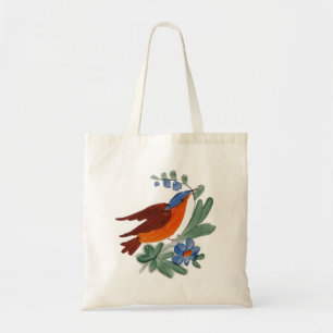 Folk Art Bird Tote Bag