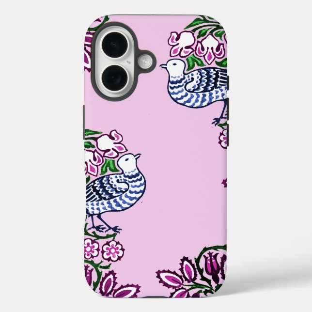 Folk Art Birds Flowers Acorns Case-Mate iPhone Case (Back)