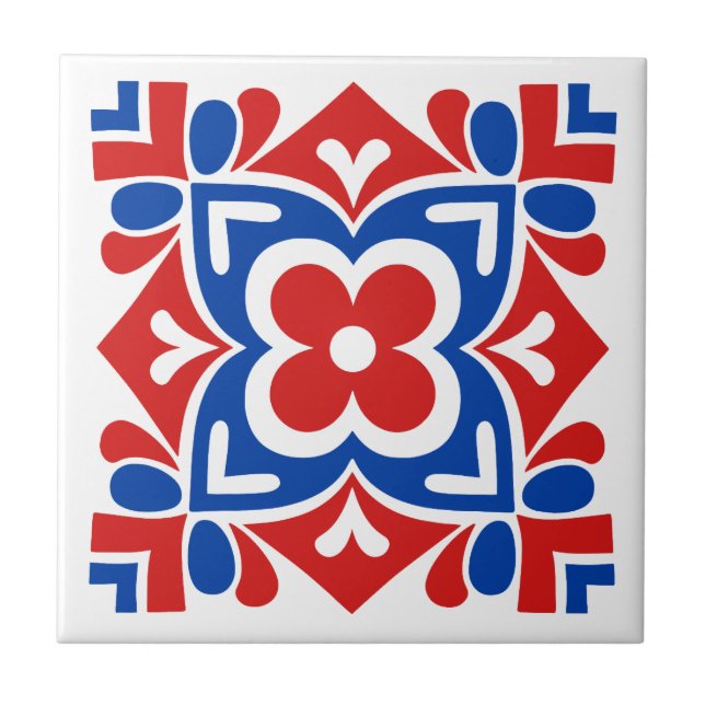 Folk Art Bloom Tile (Front)