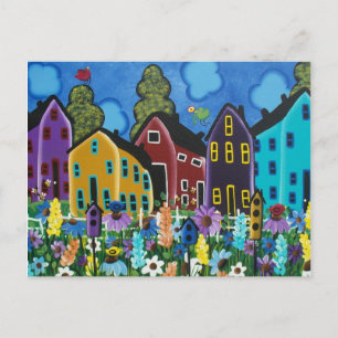 FOLK ART Busy Bee BY LORI EVERETT postcard