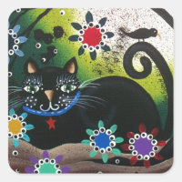 Folk Art_By Everett_ Day Of The Dead, Black CAT