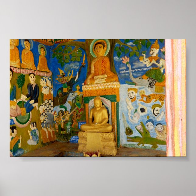 Folk-art Cambodian Buddha image Poster (Front)
