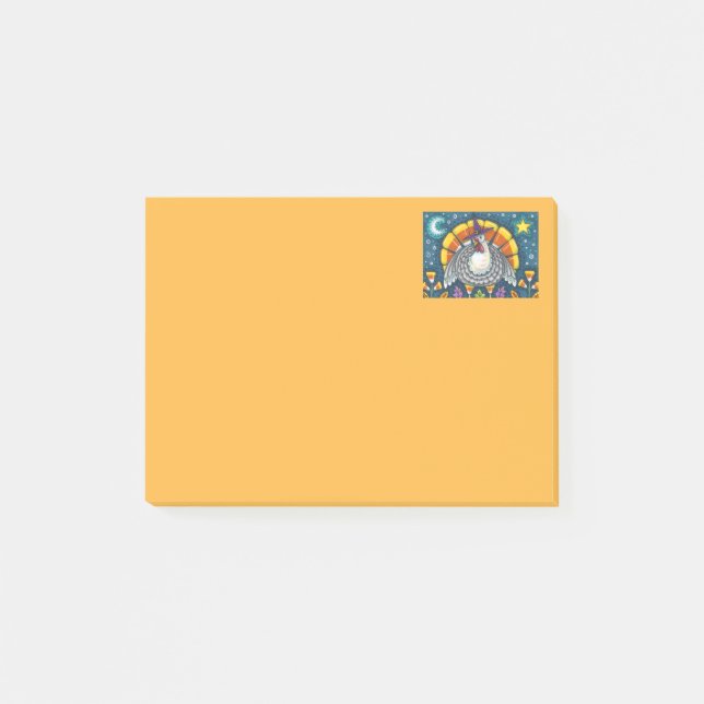 FOLK ART CANDY CORN TURKEY PILGRIM, THANKSGIVING POST-IT NOTES (Front)