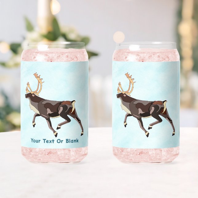 Folk Art Caribou/Reindeer Can Glass (Insitu (Wedding))