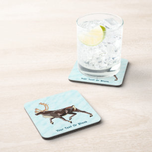 Folk Art Caribou/Reindeer Coaster