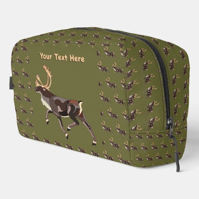 Folk Art Caribou/Reindeer Dopp Kit (Right Corner)