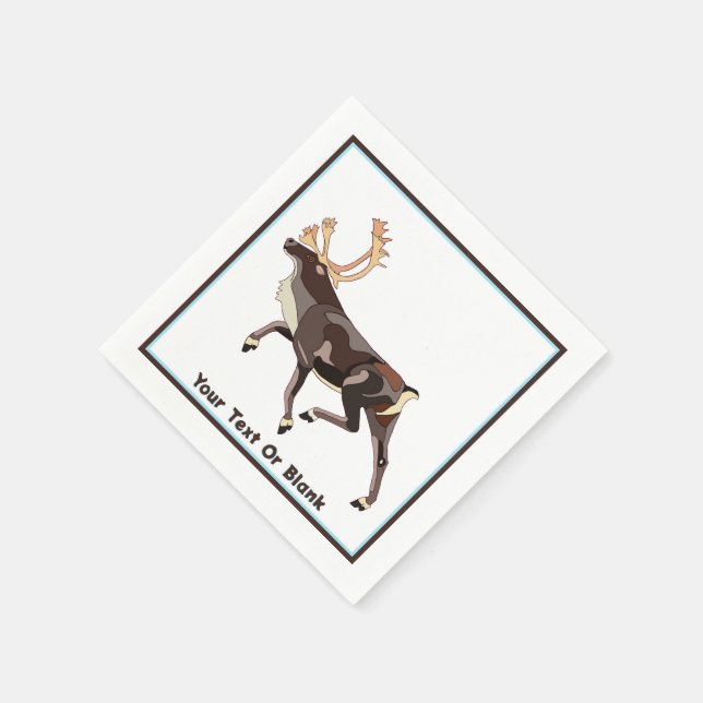 Folk Art Caribou/Reindeer Napkin (Corner)