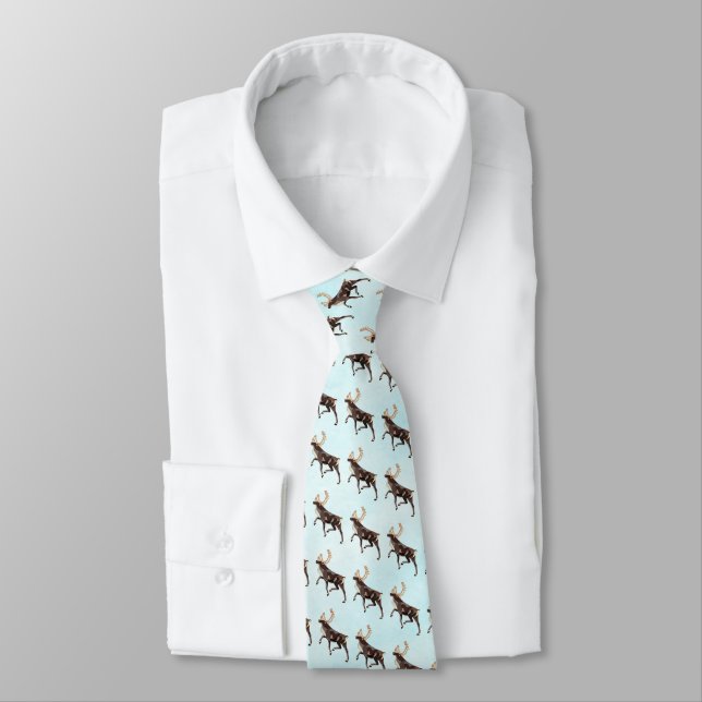 Folk Art Caribou/Reindeer Tie (Tied)