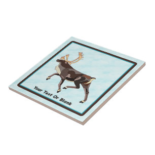 Folk Art Caribou/Reindeer Tile