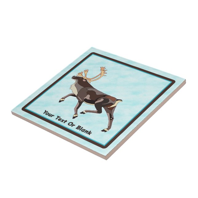 Folk Art Caribou/Reindeer Tile (Side)