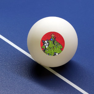 Folk Art Cats Christmas Tree Ping Pong Ball
