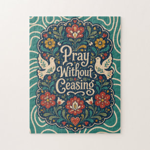 Folk Art Christian Game Vintage Family Night Gift Jigsaw Puzzle