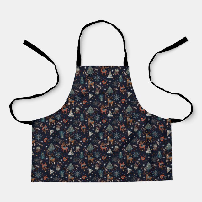 Folk Art Christmas  Apron (Front)