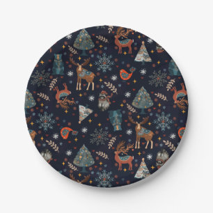 Folk Art Christmas  Paper Plate