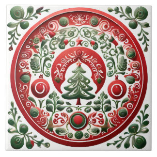 Folk Art Christmas Tile