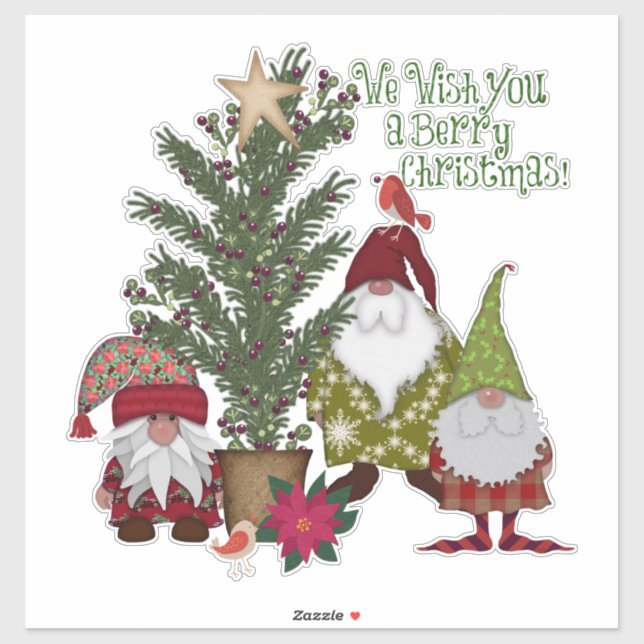 Folk Art Christmas Tree Gnomes (Sheet)