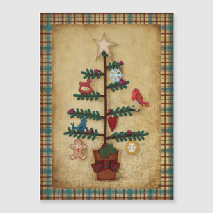 Folk Art Christmas Tree with Felt Ornaments