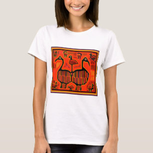 Folk Art Colourful Birds T-Shirt